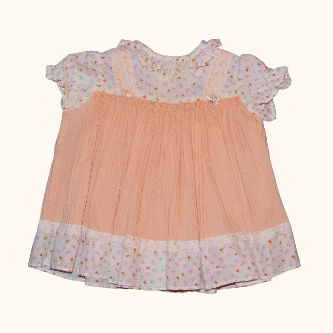 pleated flower dress 6-9M