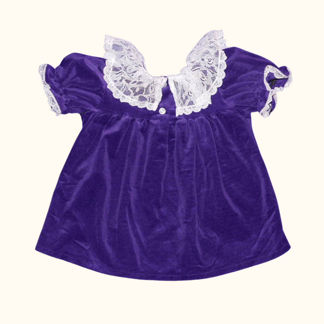 purple lace collar dress 12M