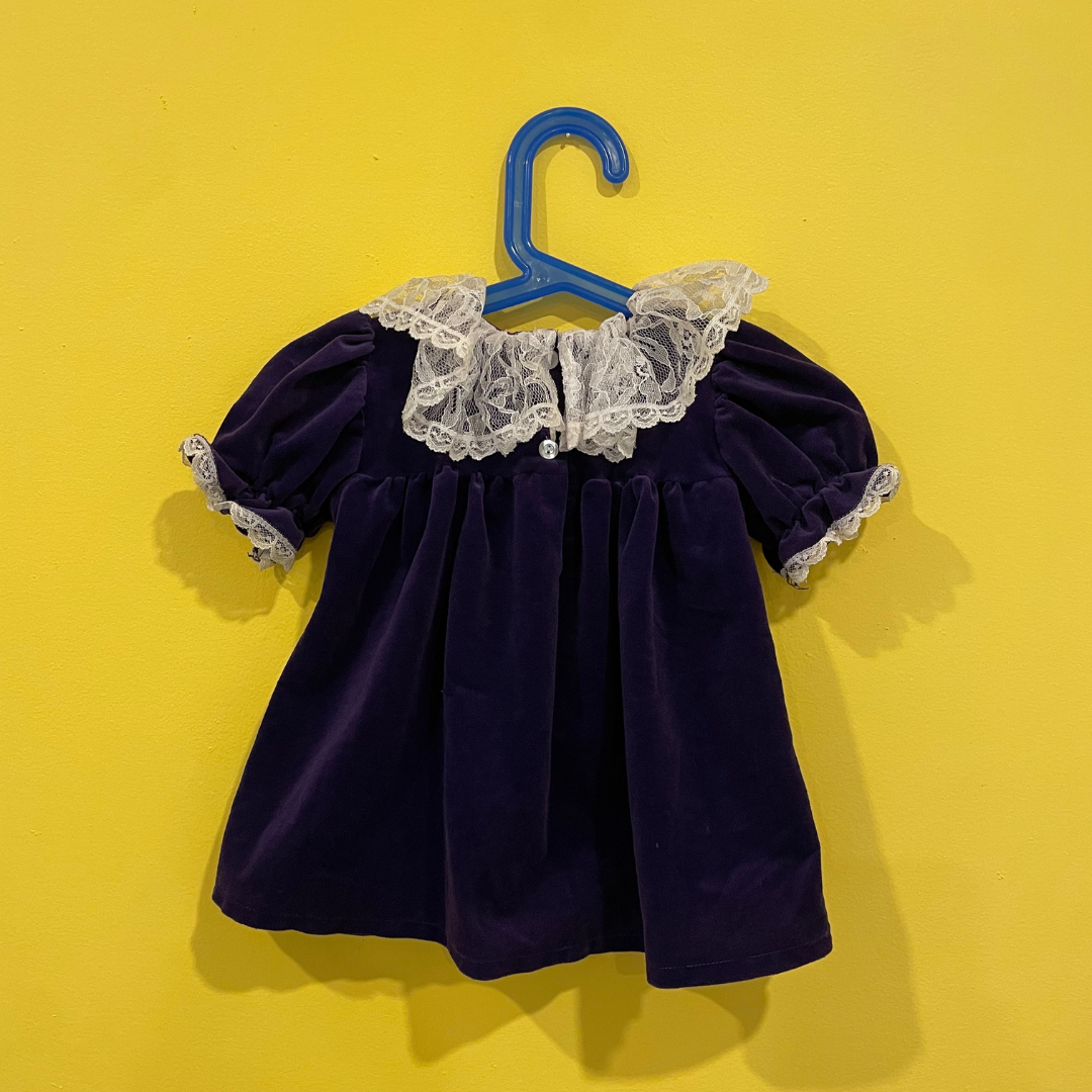purple lace collar dress 12M
