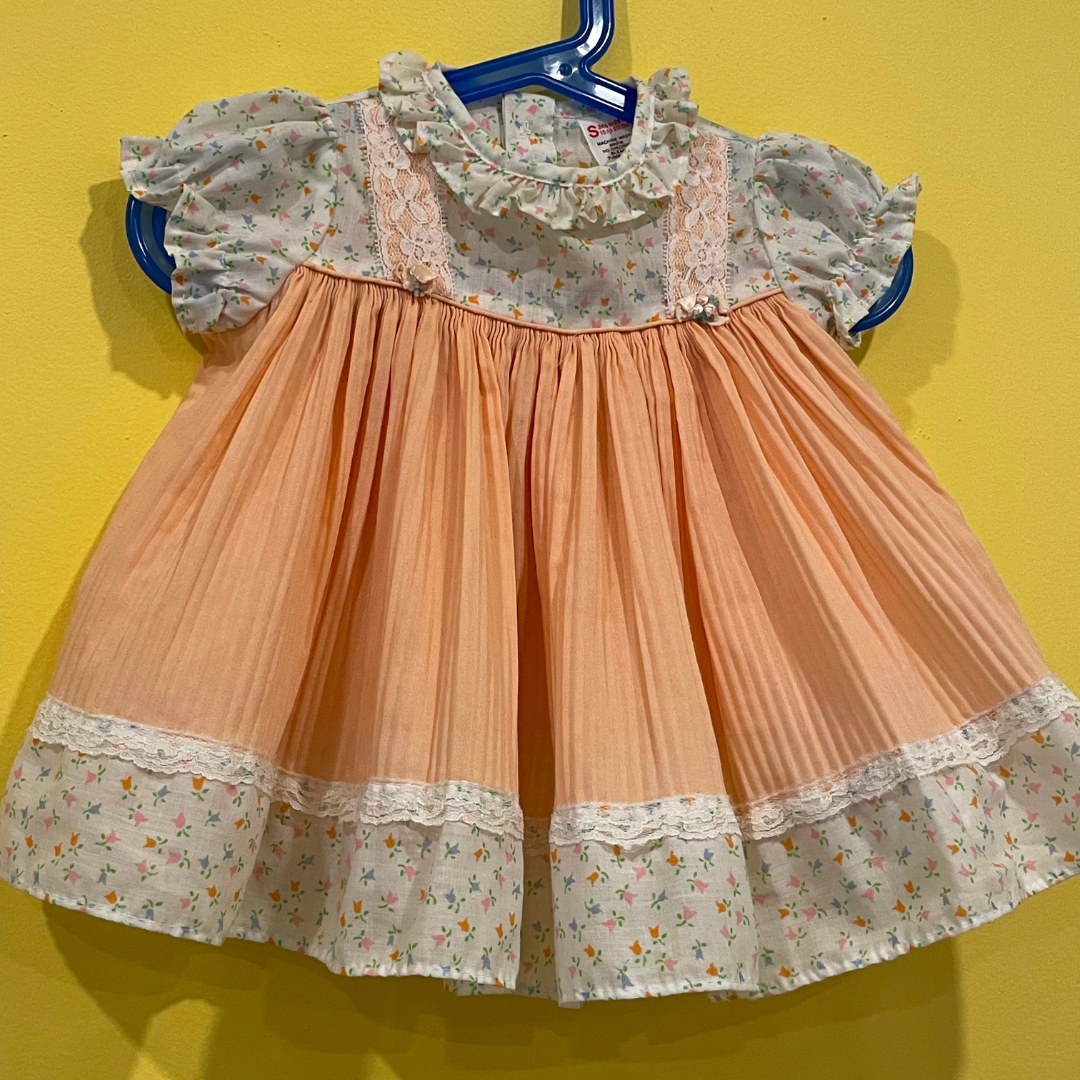 pleated flower dress 6-9M