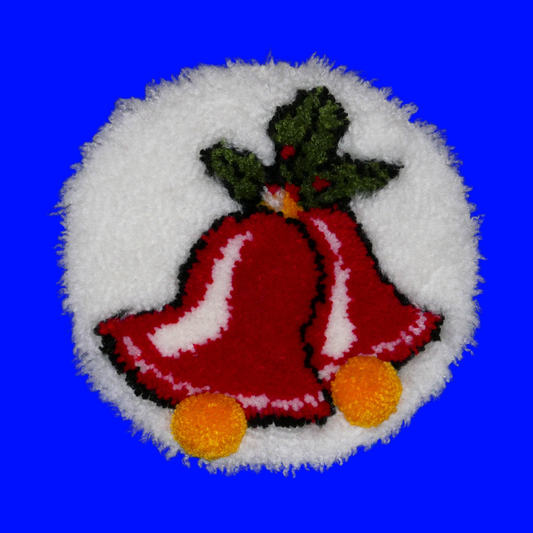 vintage holiday latch hook rug (bells)