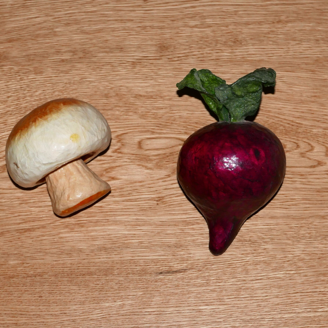 paper mache fruit + veg set