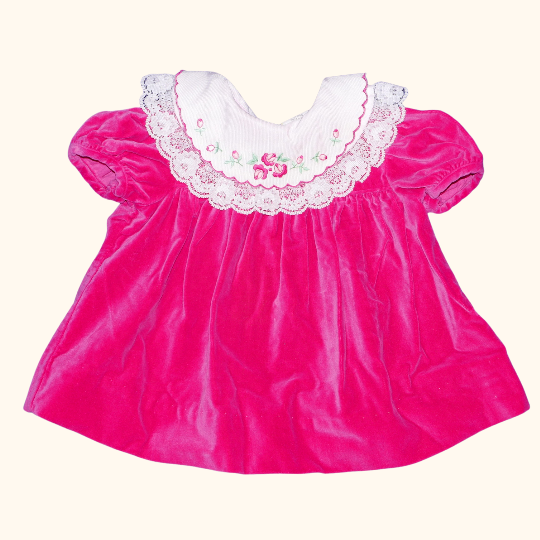 pink peter pan collar dress 3-6M