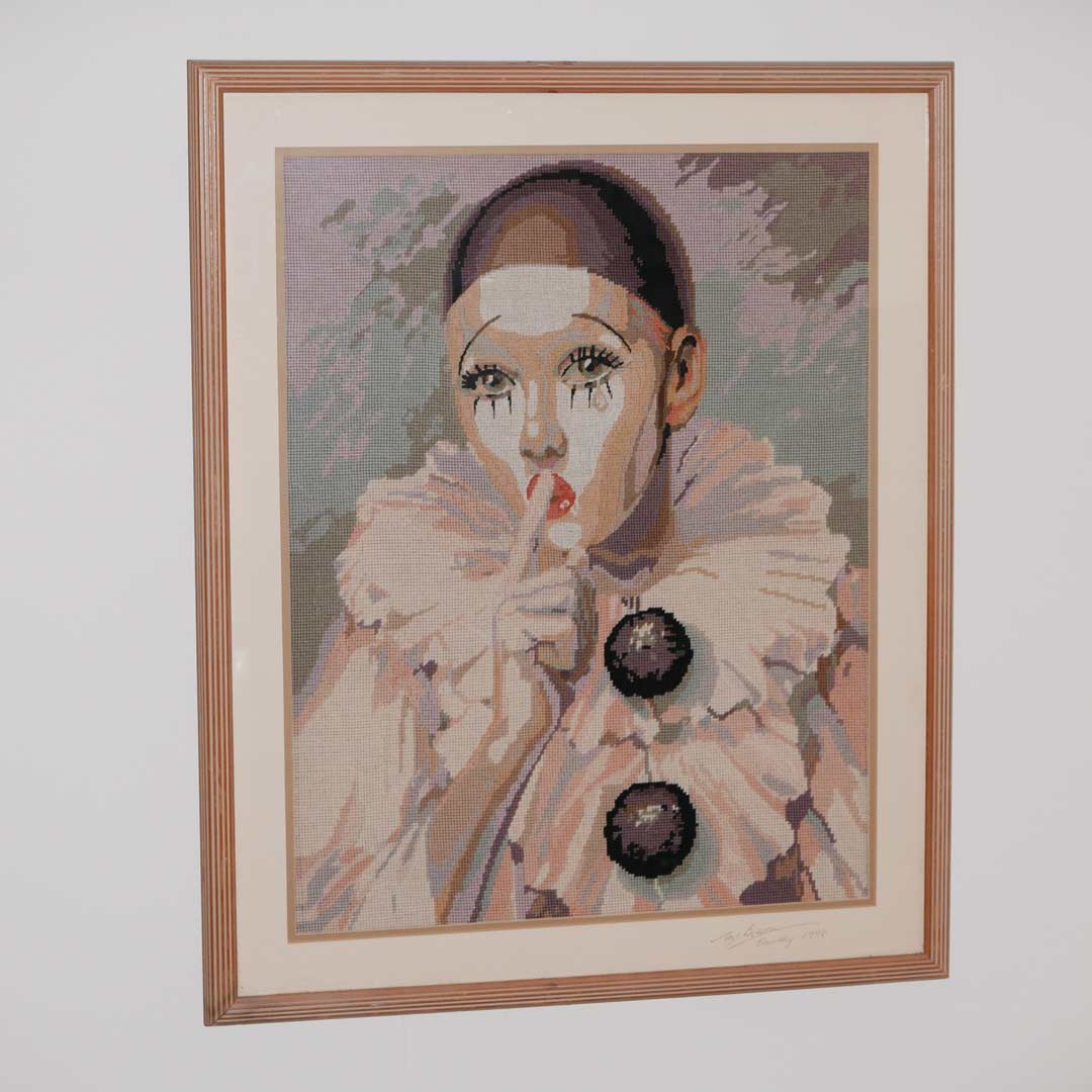 clown needlepoint 1990