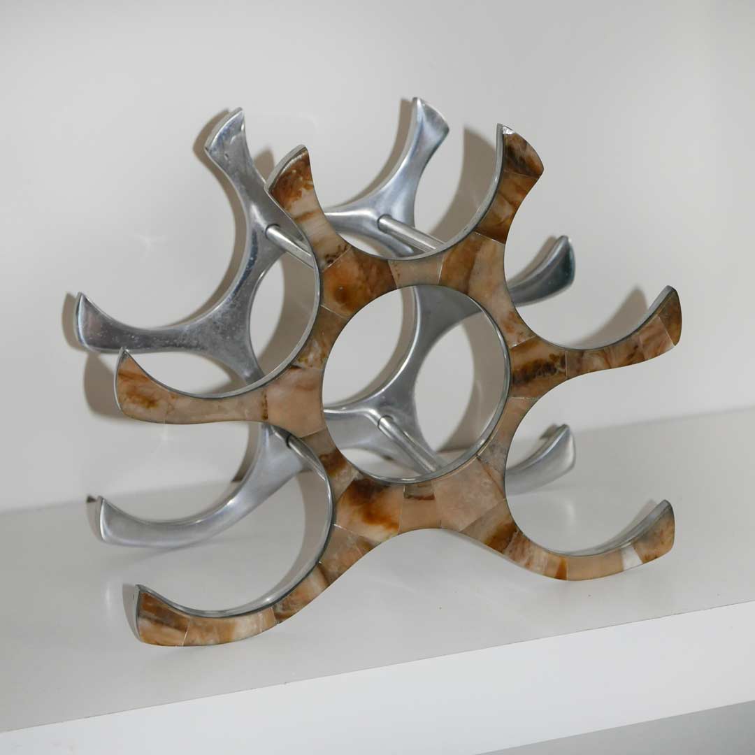 table top wine rack chrome