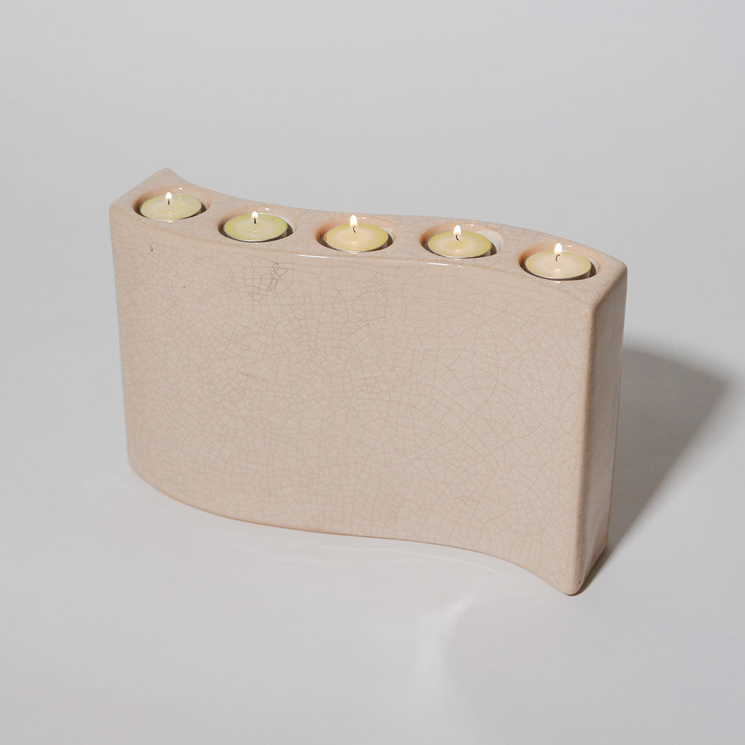 curvy ceramic tea light candle holder