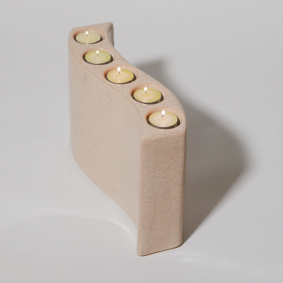 curvy ceramic tea light candle holder