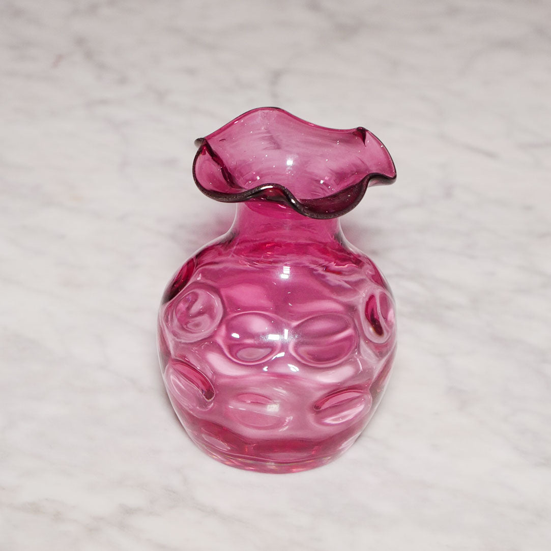 cranberry thumbprint vase