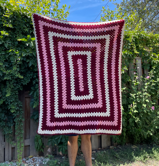 raspberry crochet blanket