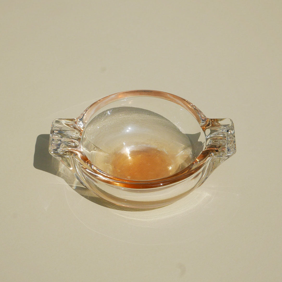 peach mcm glass dish vintage glass catchall