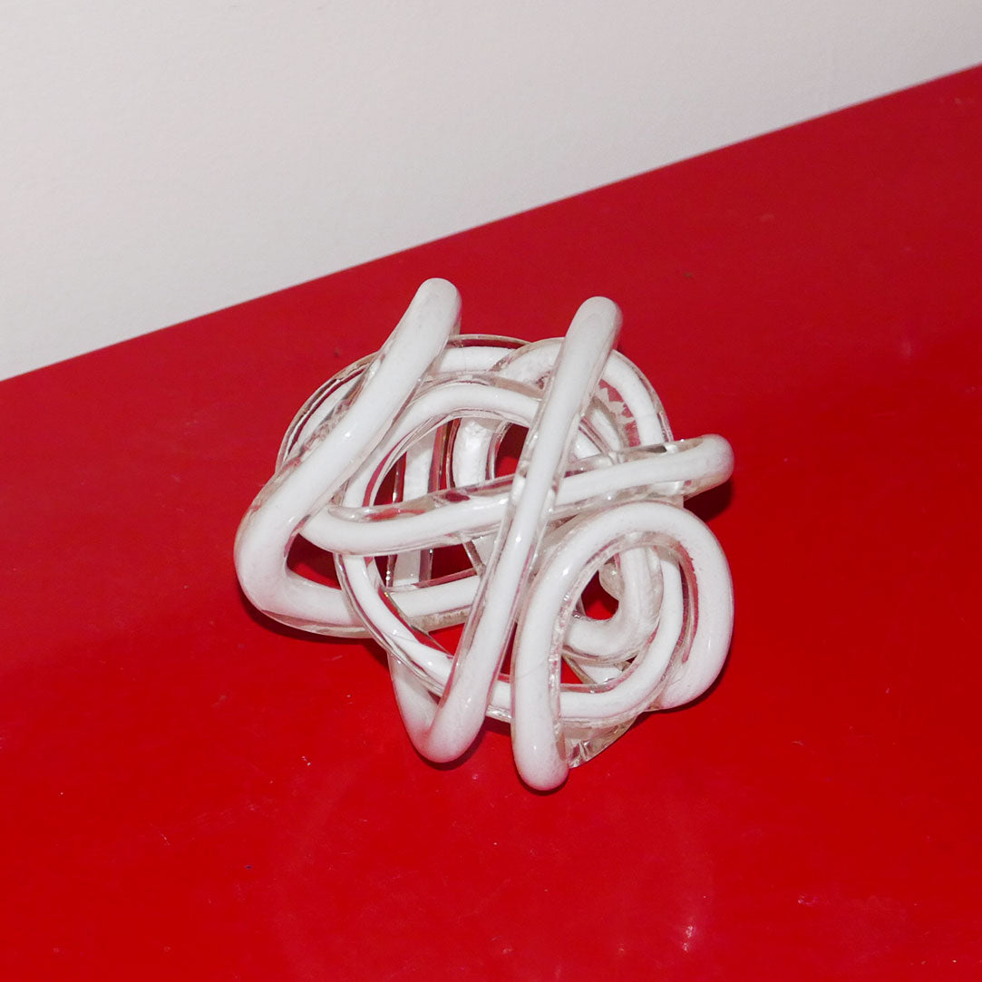 abstract glass knot sculpture