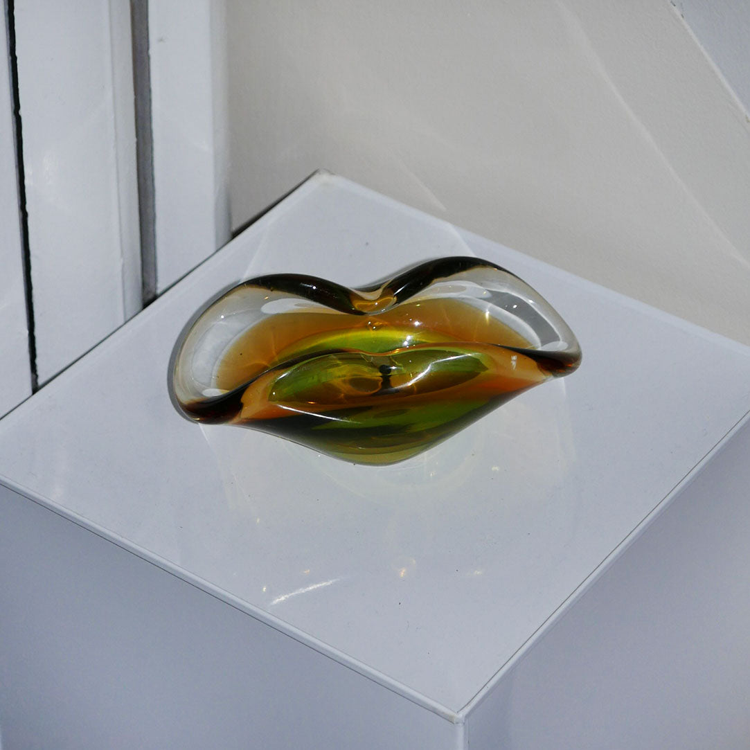 amber art glass