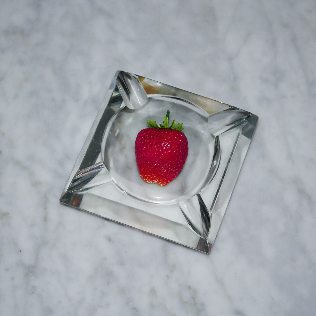 square glass ashtray vintage