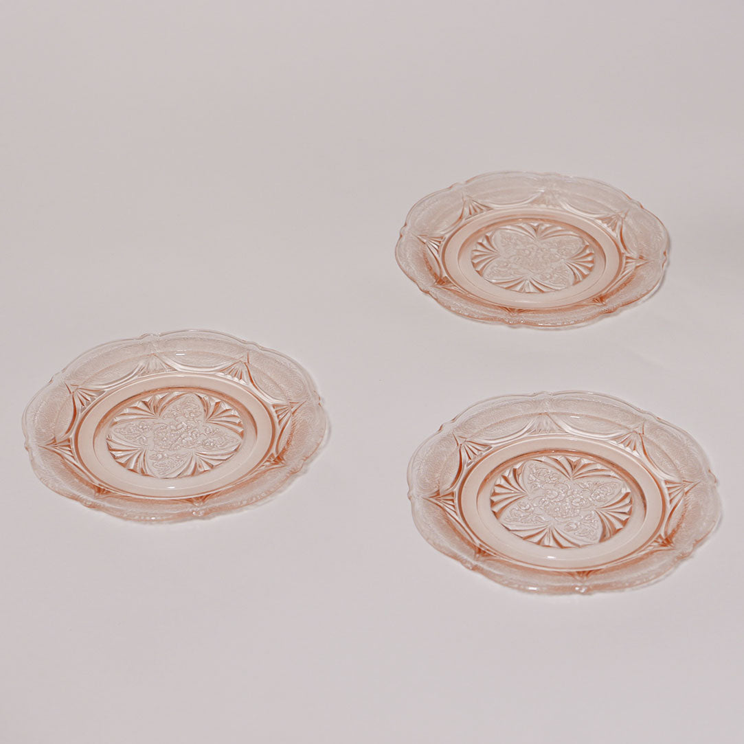 pink depression glass cereal bowl