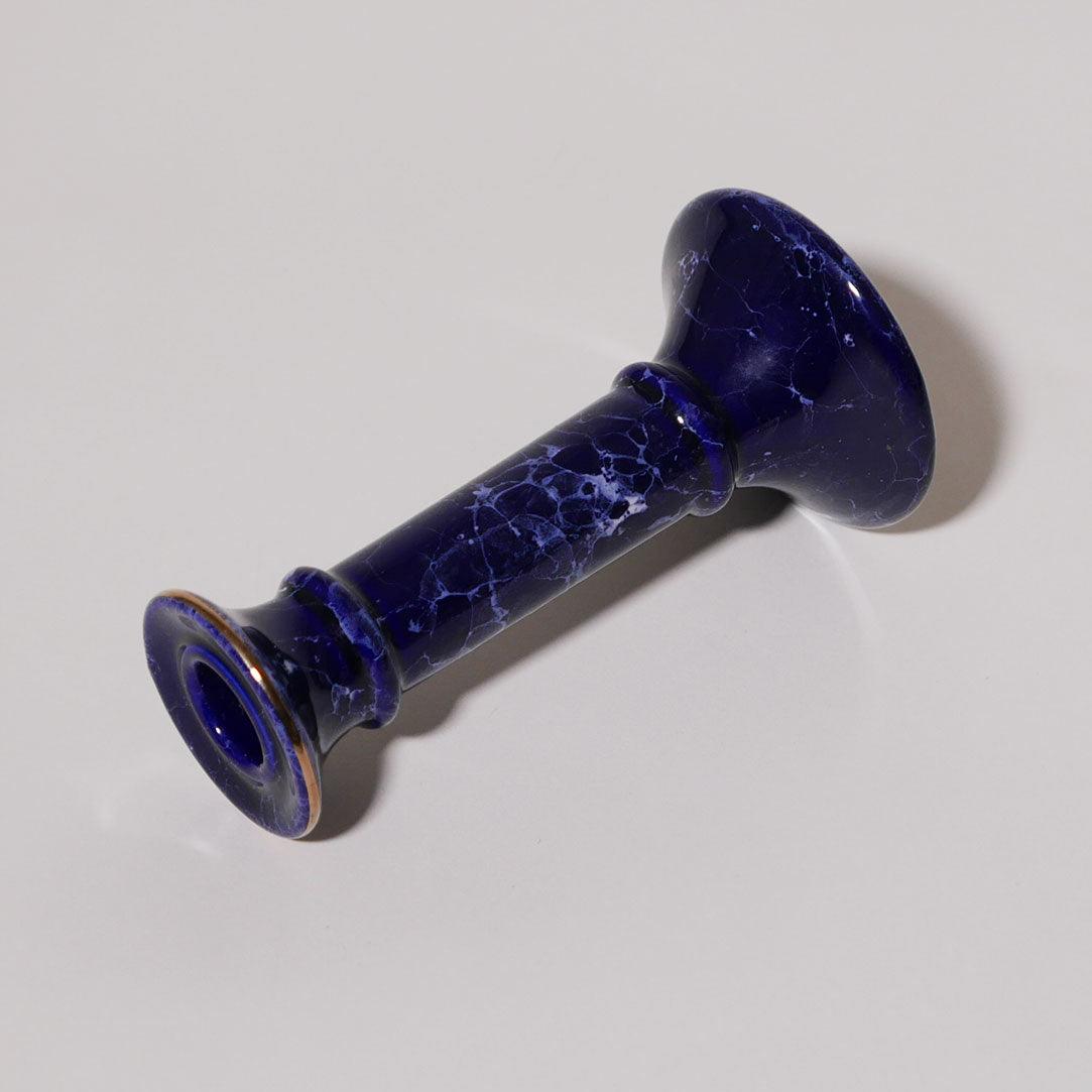 navy ceramic candle holder