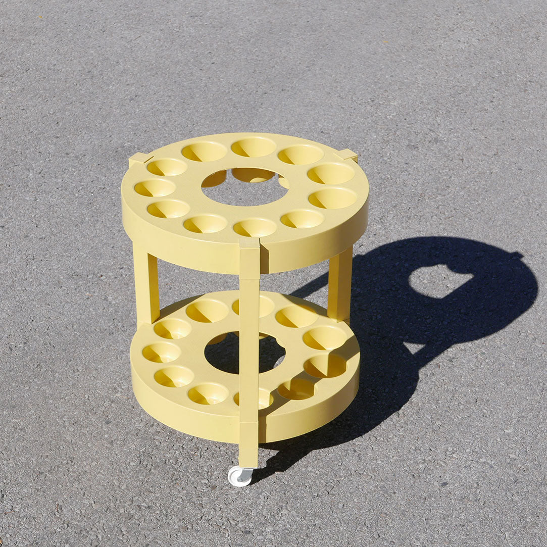 space age tiara casa plastic bar cart