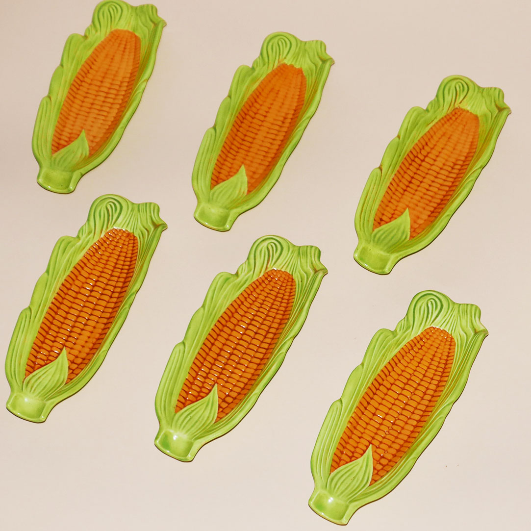 ceramic corn plate vintage