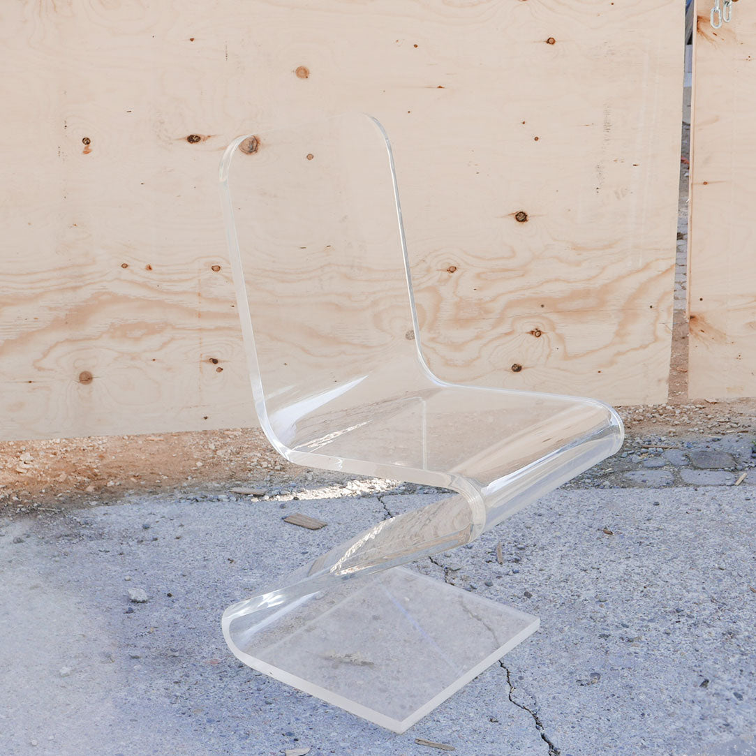 charles hollis jones lucite z zig zag chair