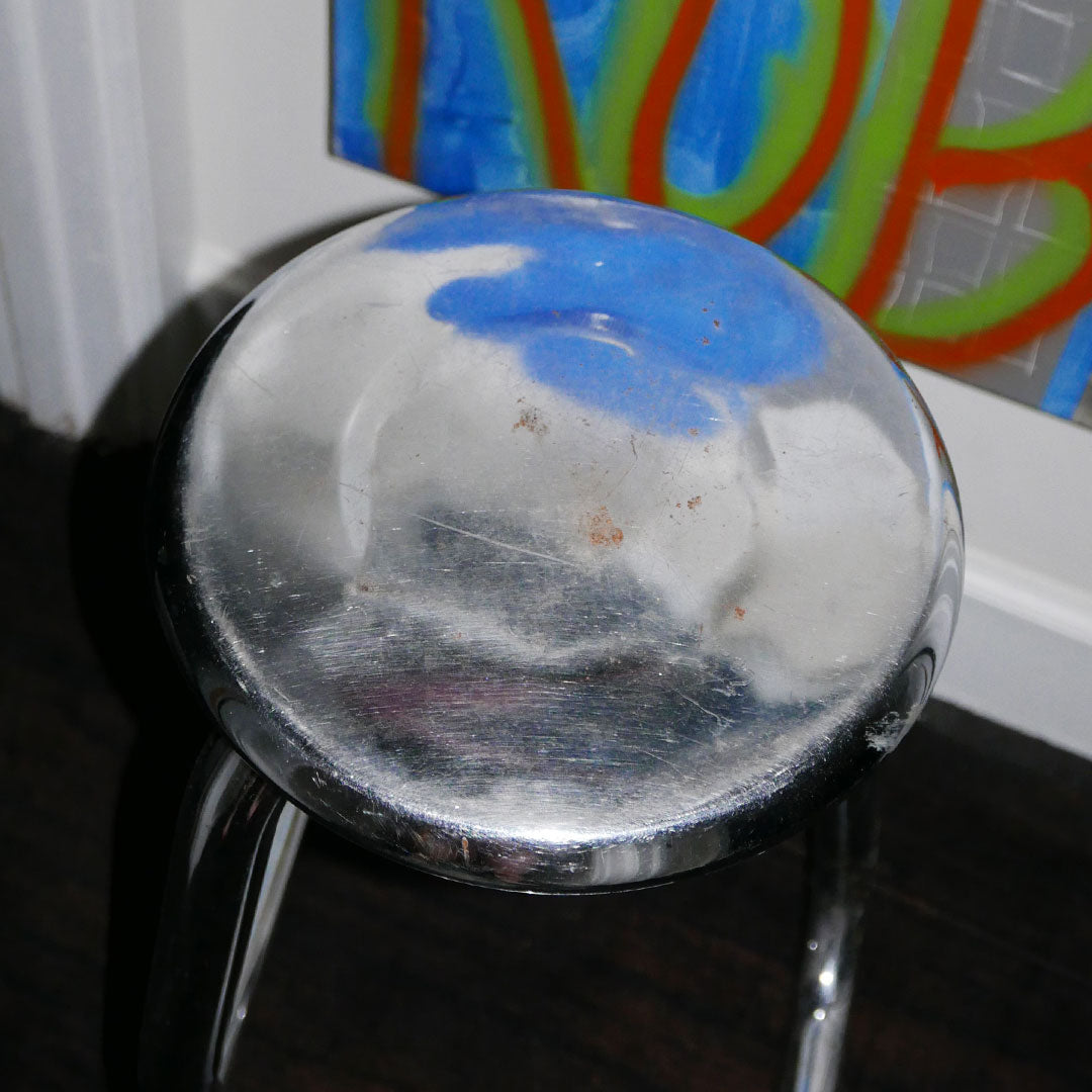 chrome k700 steel paperclip stool by kinetics