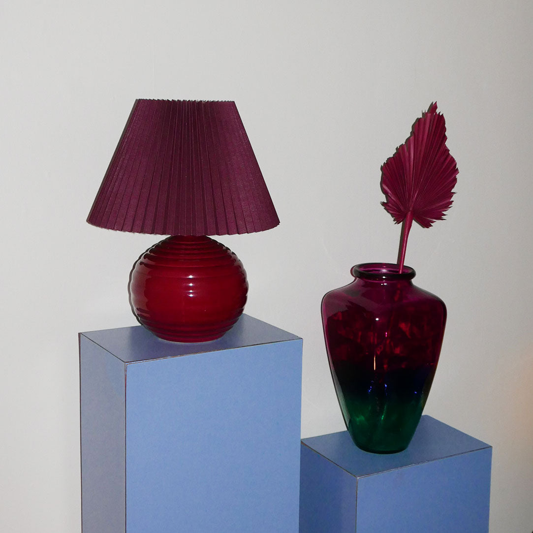 beautiful pleated jewel-tone table lamp, perfect for your bedroom or home office