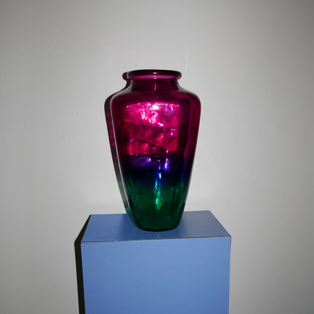ombre glass vase