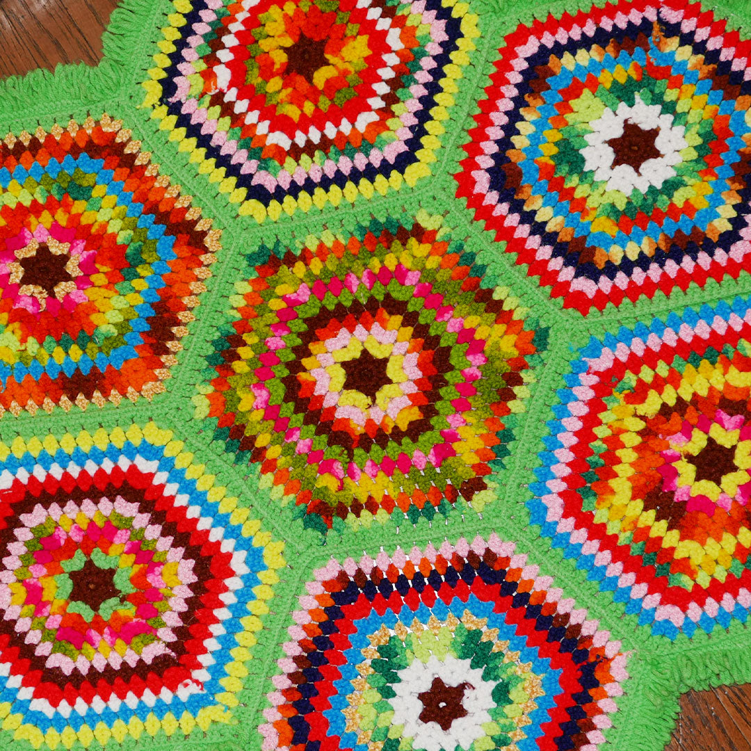 neon crochet throw