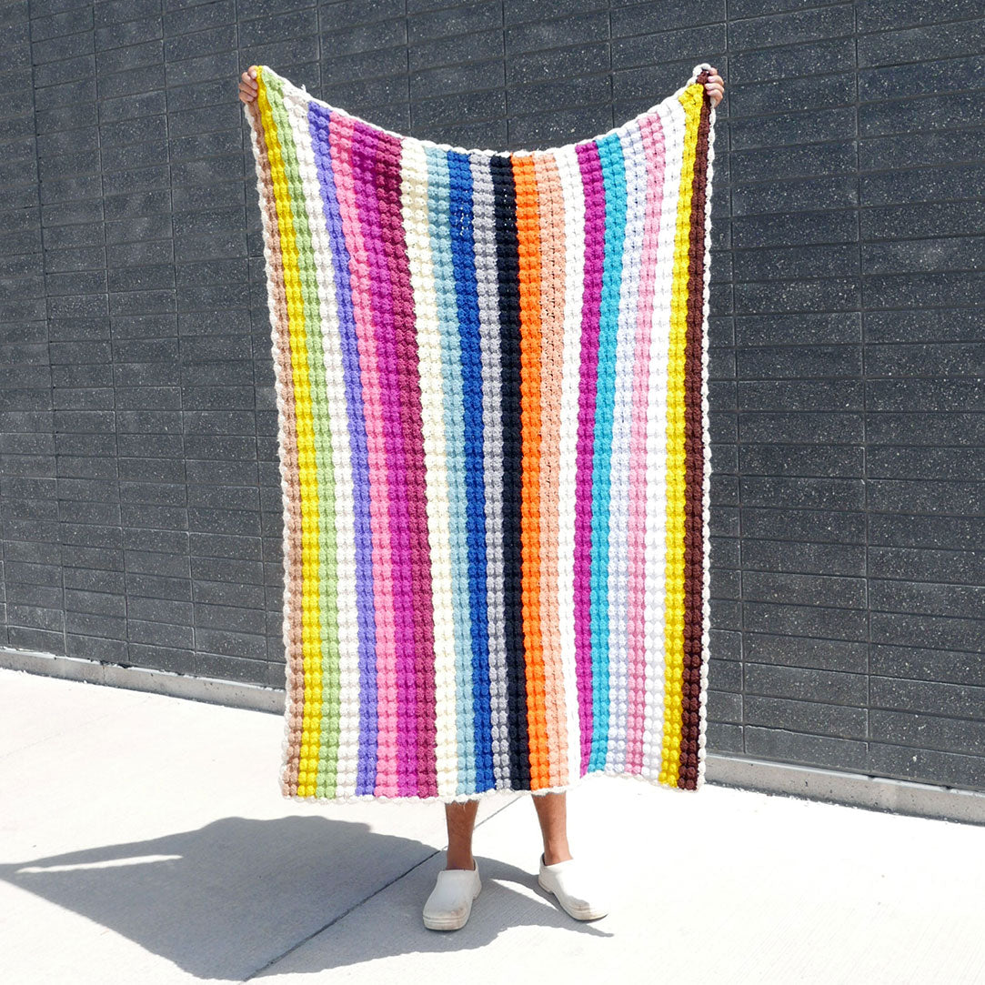 rainbow knit blanket