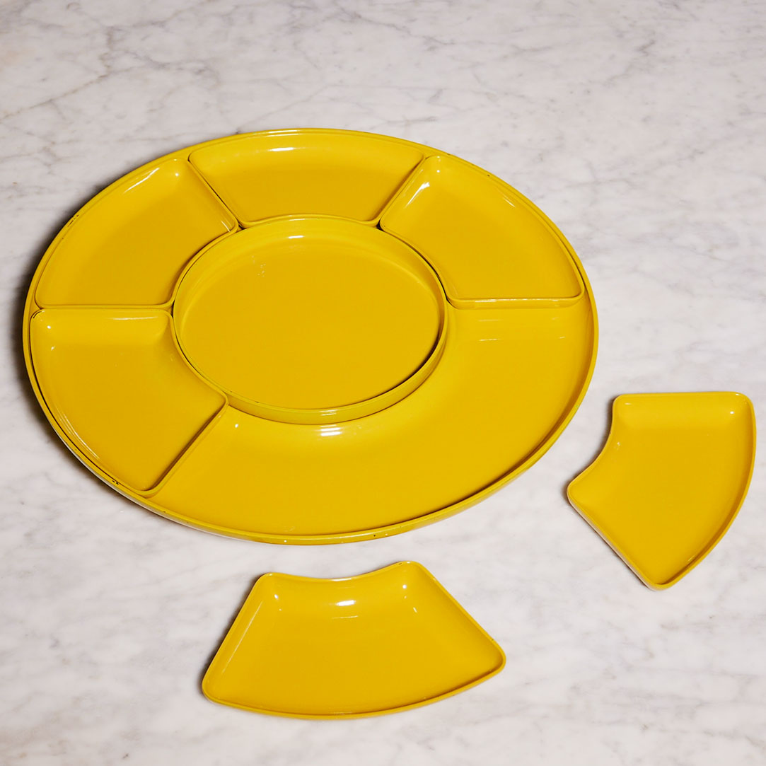 chartreuse yellow serving set