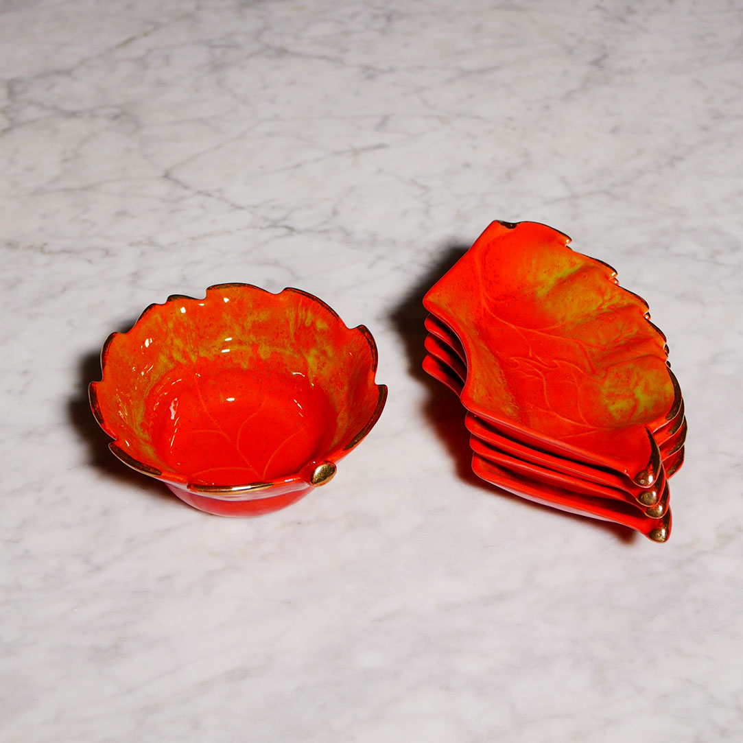 ceramic mid century leaf serving dish