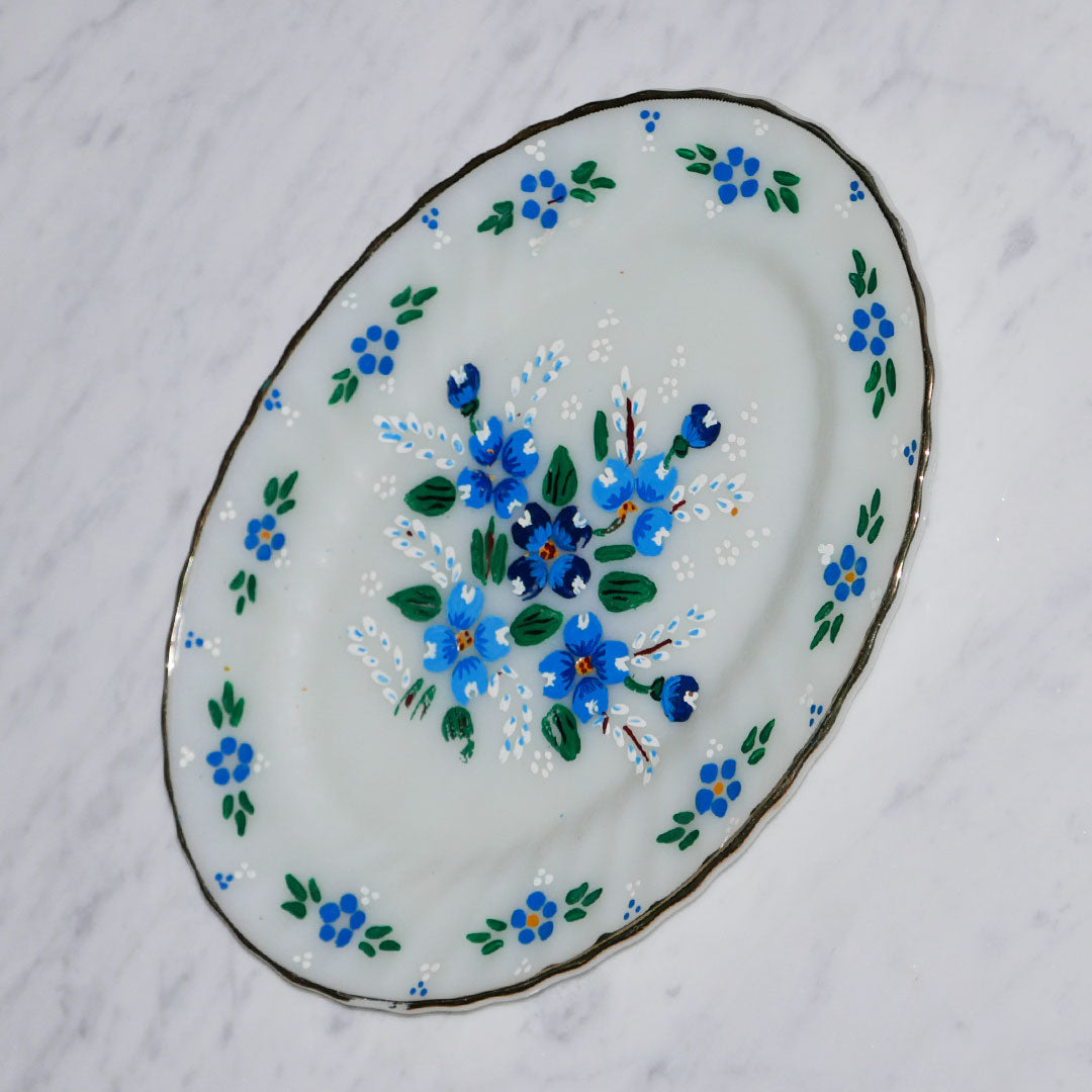 hand painted floral dish
