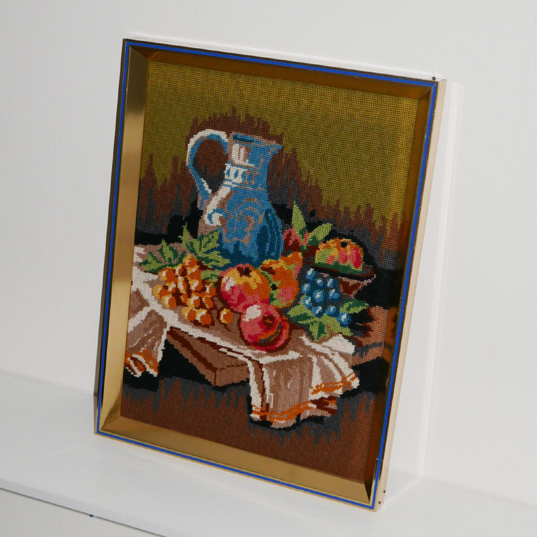 vintage still life needle point