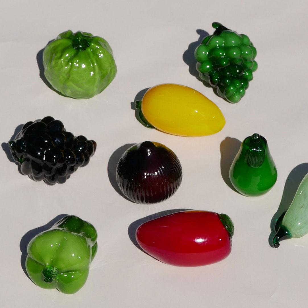 glass fruit & veg