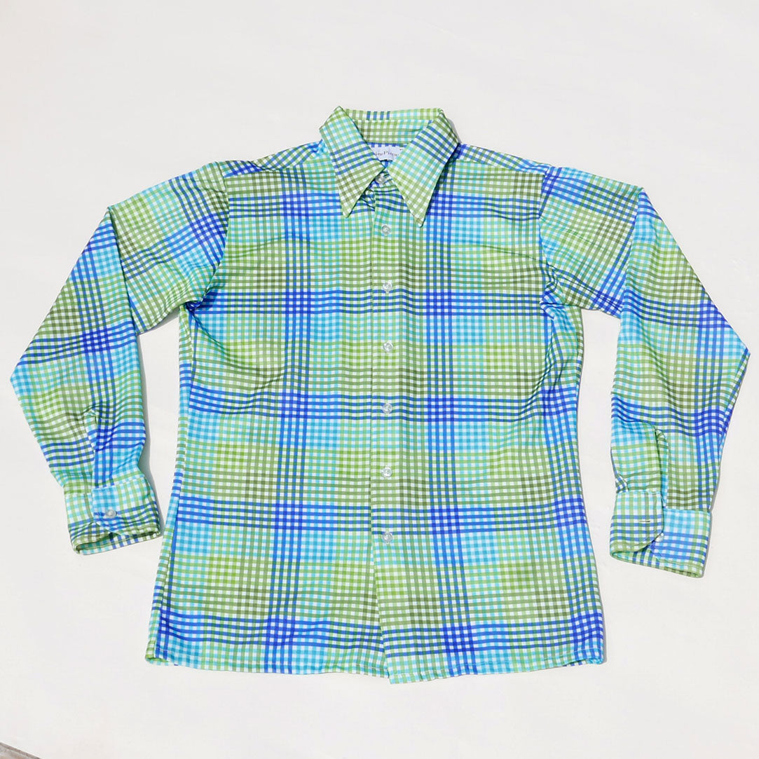 70s plaid button up