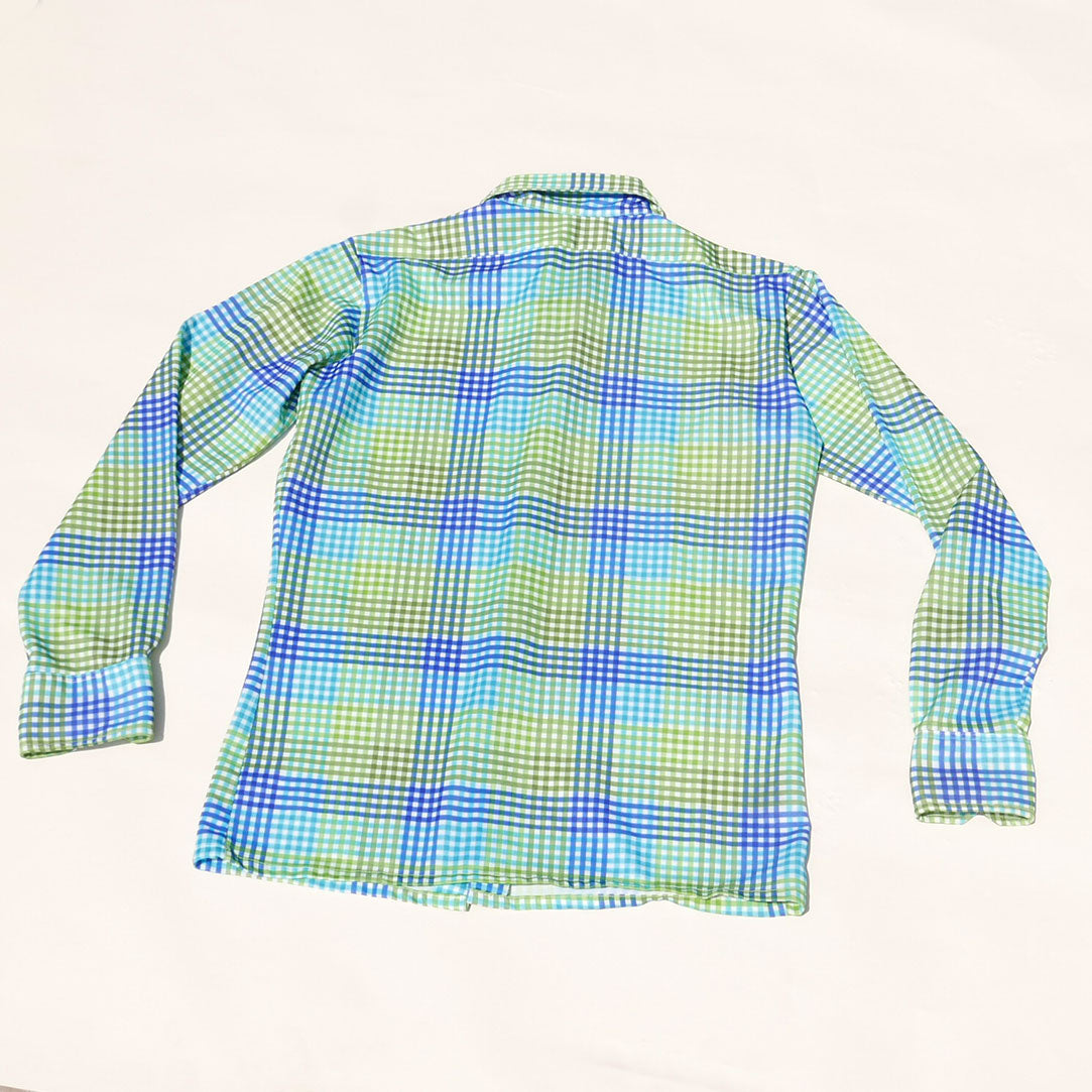 70s plaid button up