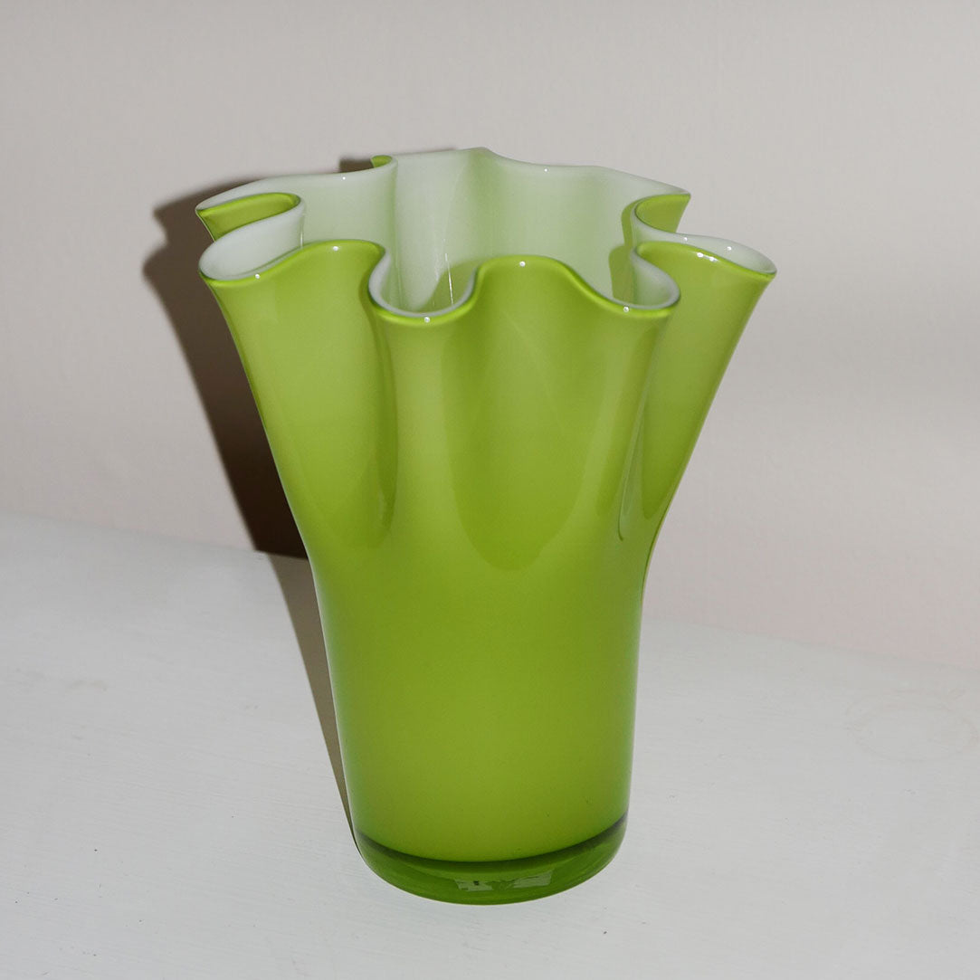 green handkerchief vase