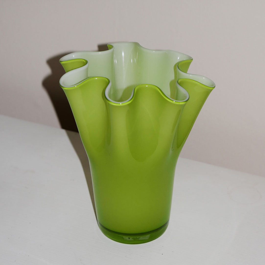 green handkerchief vase