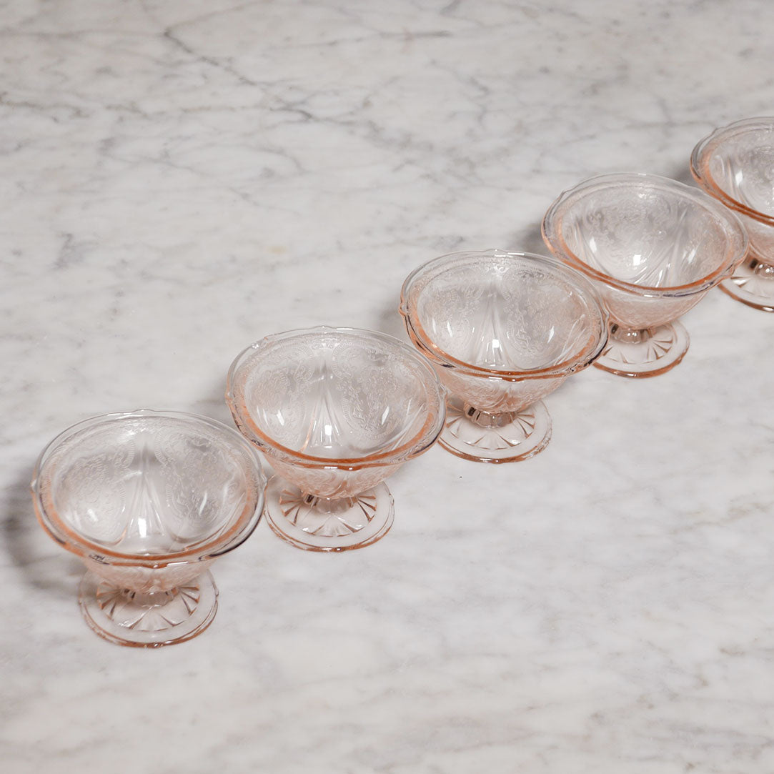 pink depression glass sorbet cup