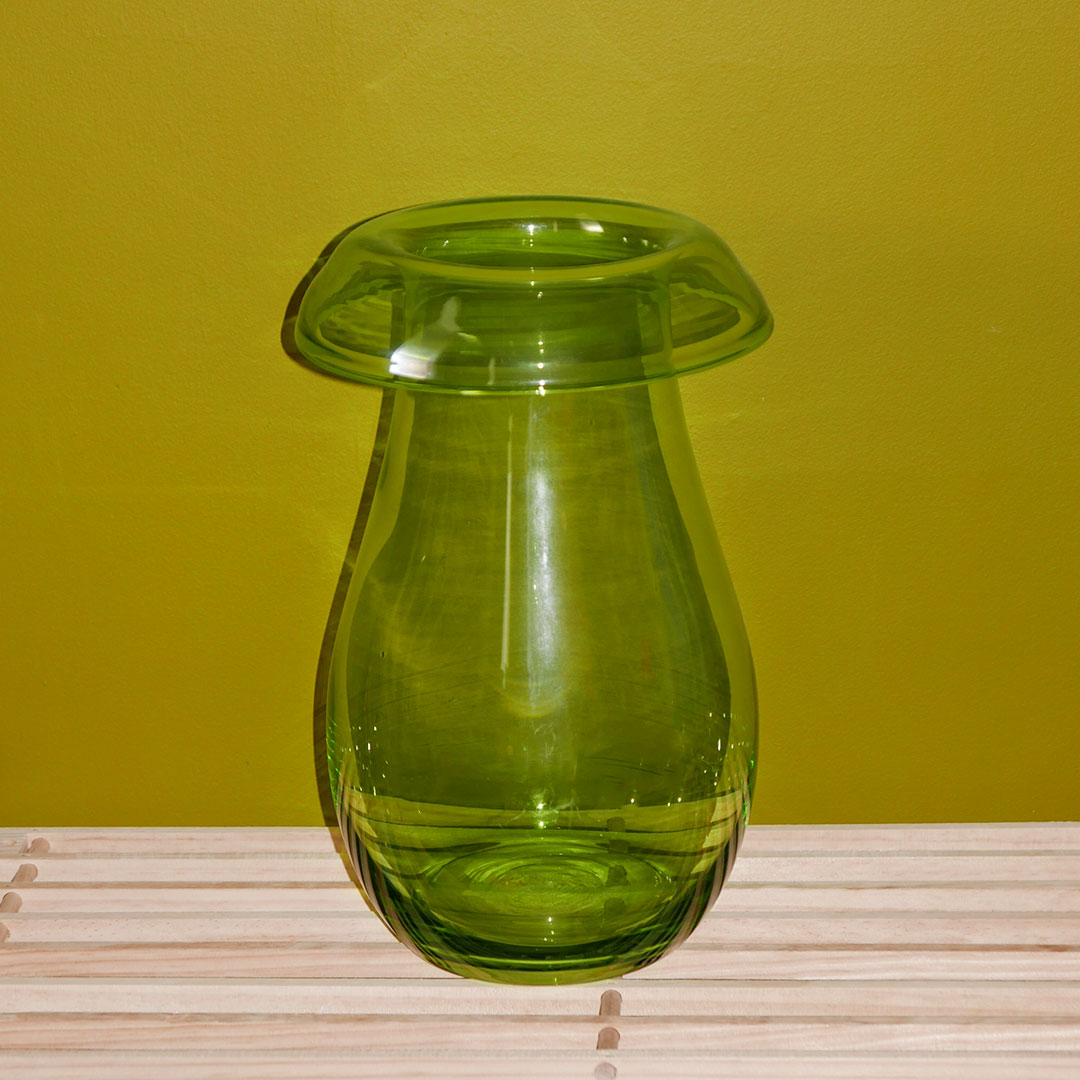 green ikea mushroom vase
