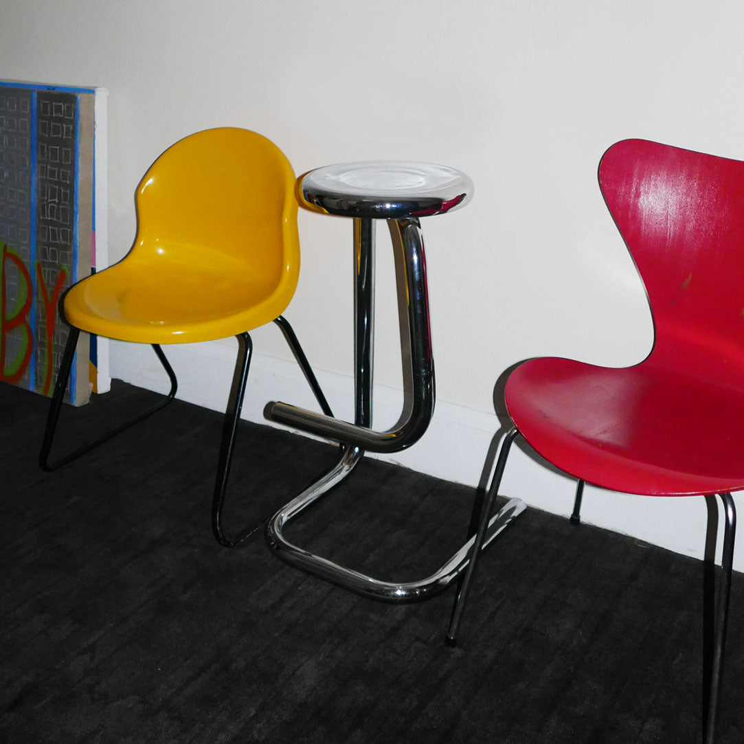 chrome k700 steel paperclip stool by kinetics