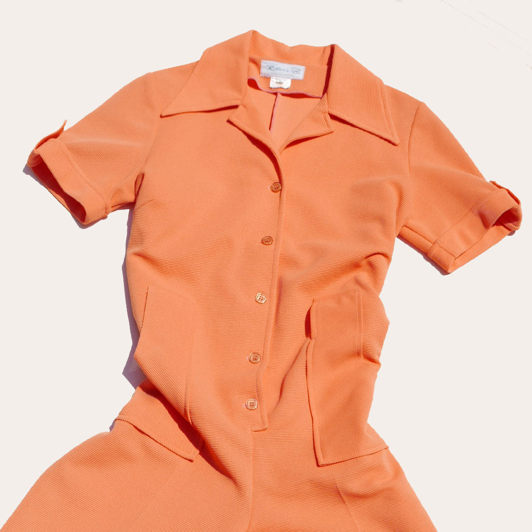 vintage peach playsuit kitty