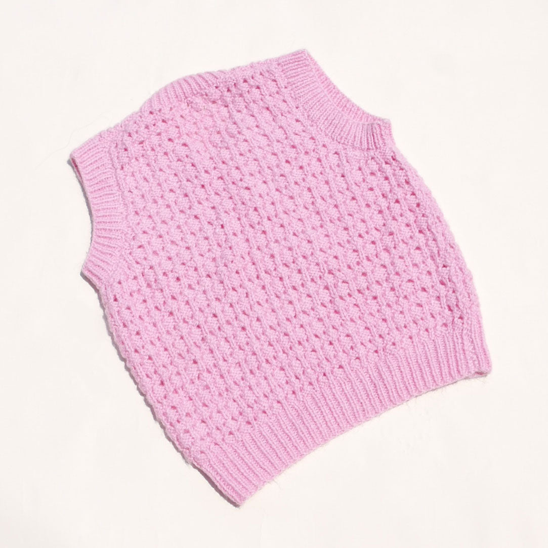 pink knit vest
