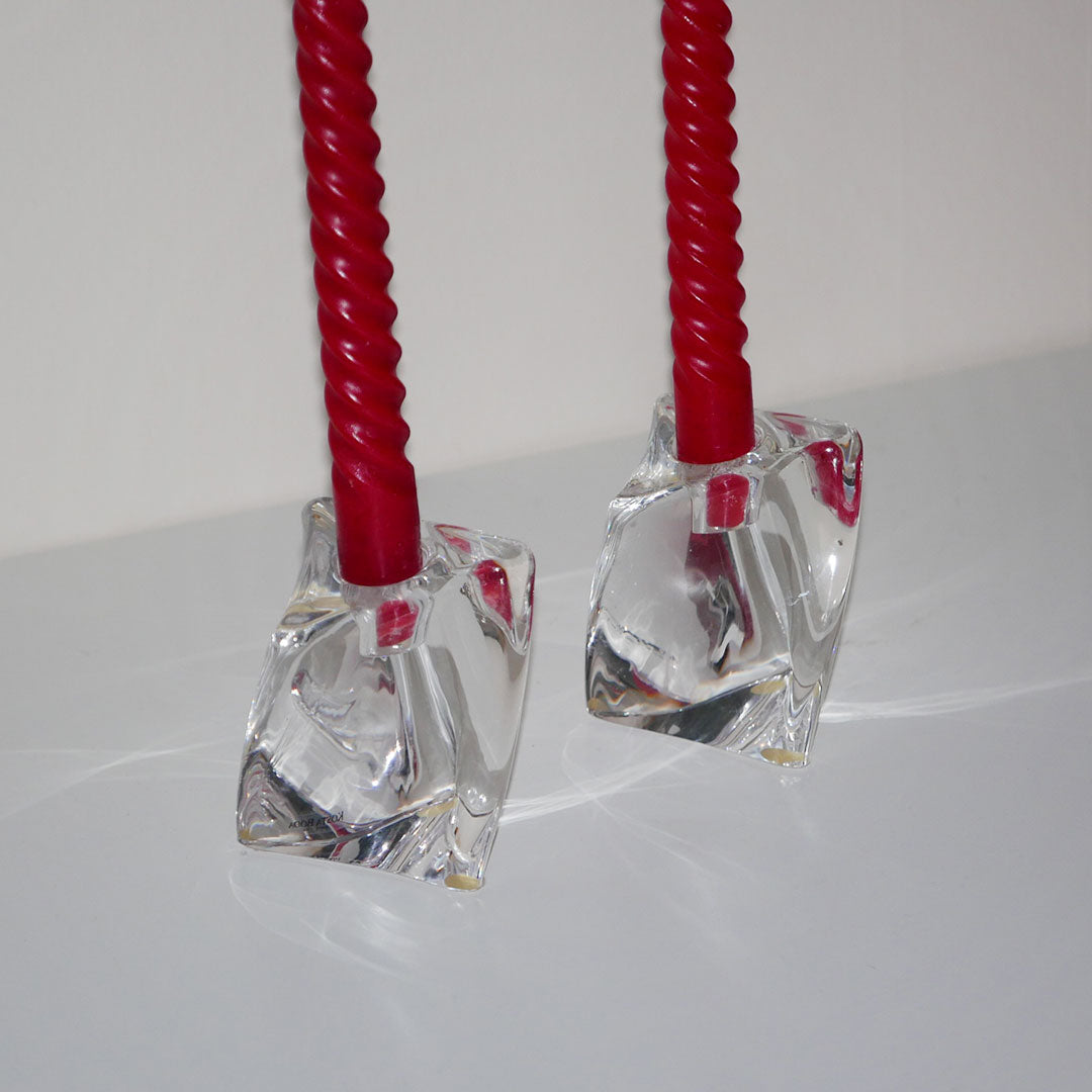kosta boda crystal candle holders