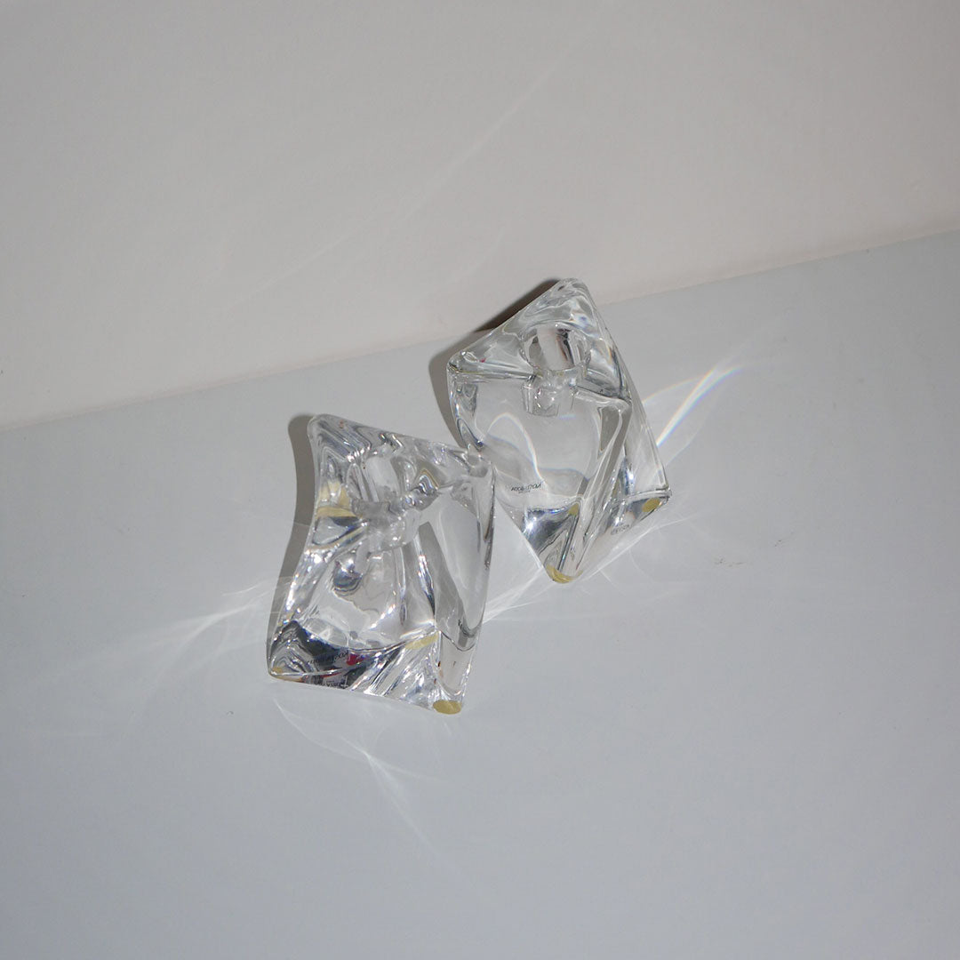 kosta boda crystal candle holders
