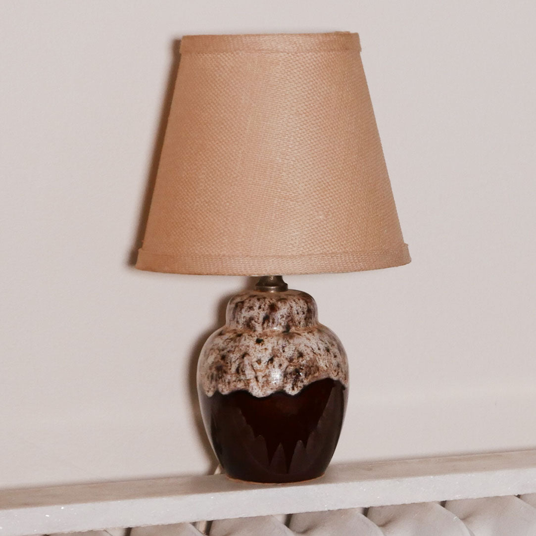 2 x danish fat lava glaze pottery table lamp