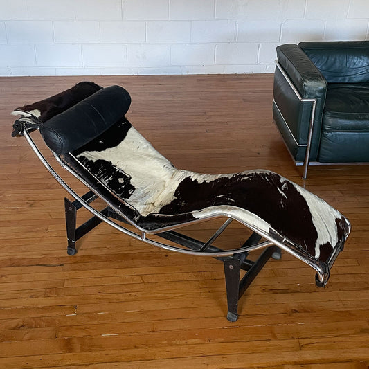 le corbusier style chaise cowhide
