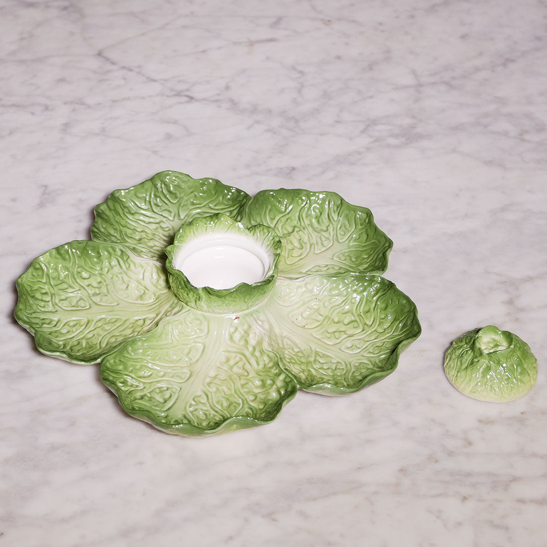 vintage ceramic lettuce serving dish