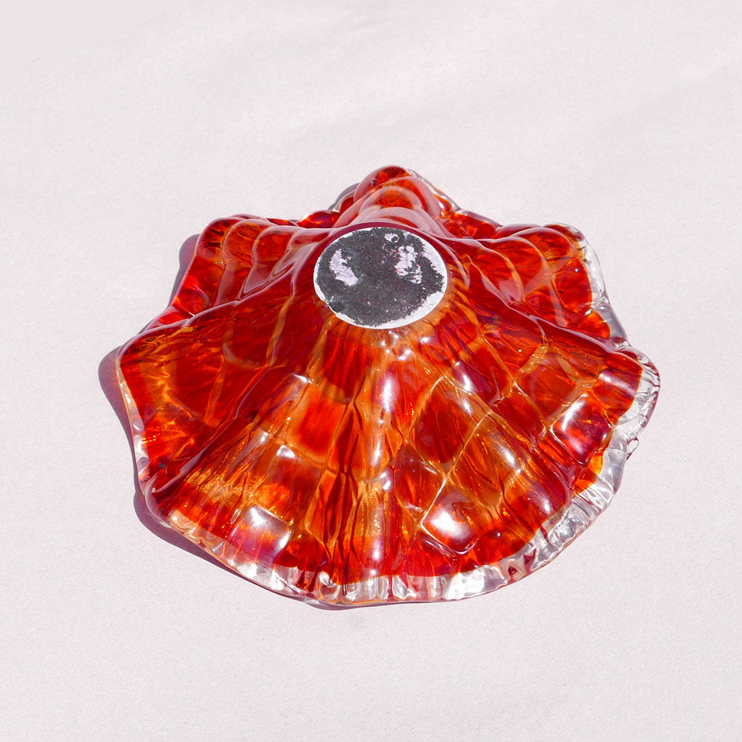 red vintage glass bowl