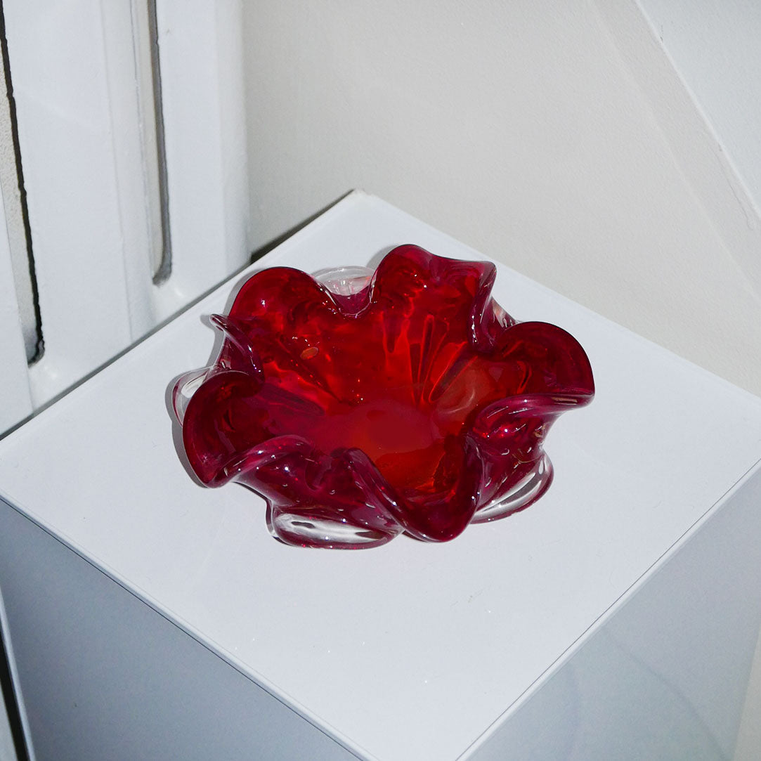 red murano glass catchallmurano glass catchall