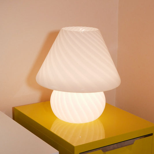 handblown twisted murano mushroom lamp
