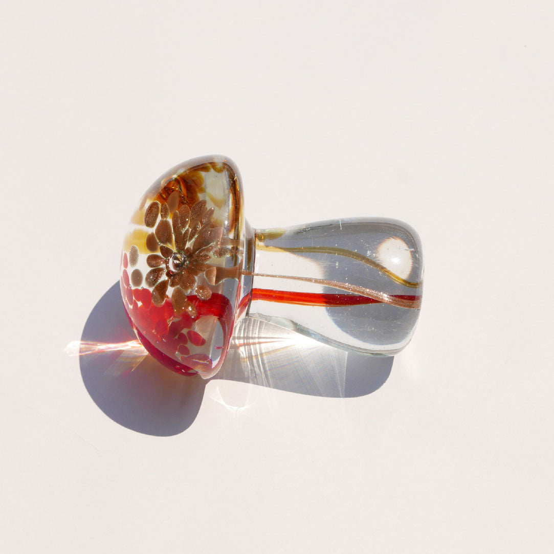 glass mushroom paperweight